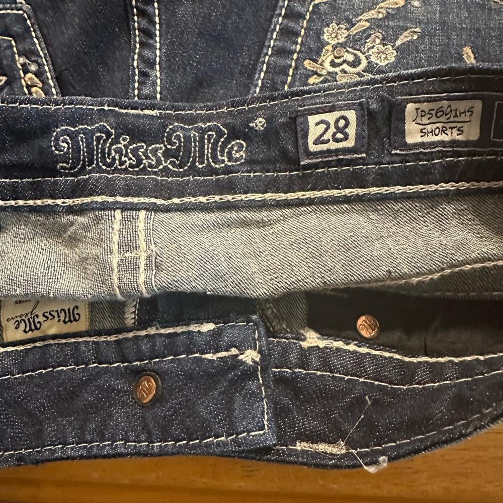 Miss Me Dark Blue Denim Shorts - Picture 3 of 4